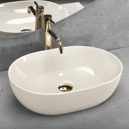 REA-U4591 - Lavabo sobre encimera LISA 35x49 cm cerámica/crema brillante