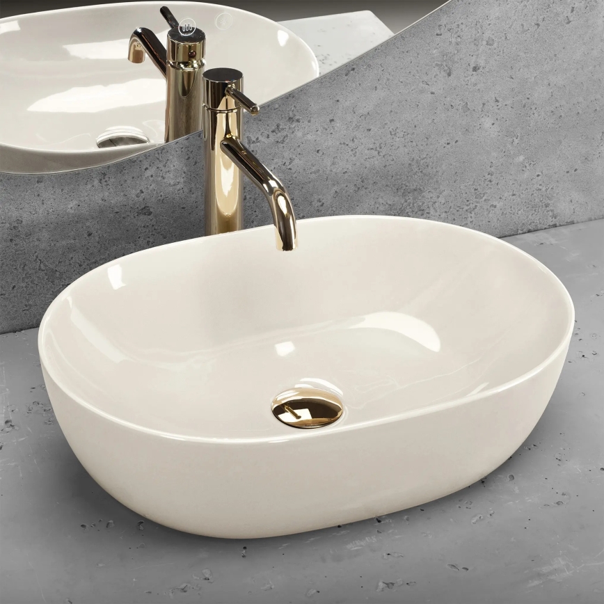 REA-U4591 - Lavabo sobre encimera LISA 35x49 cm cerámica/crema brillante