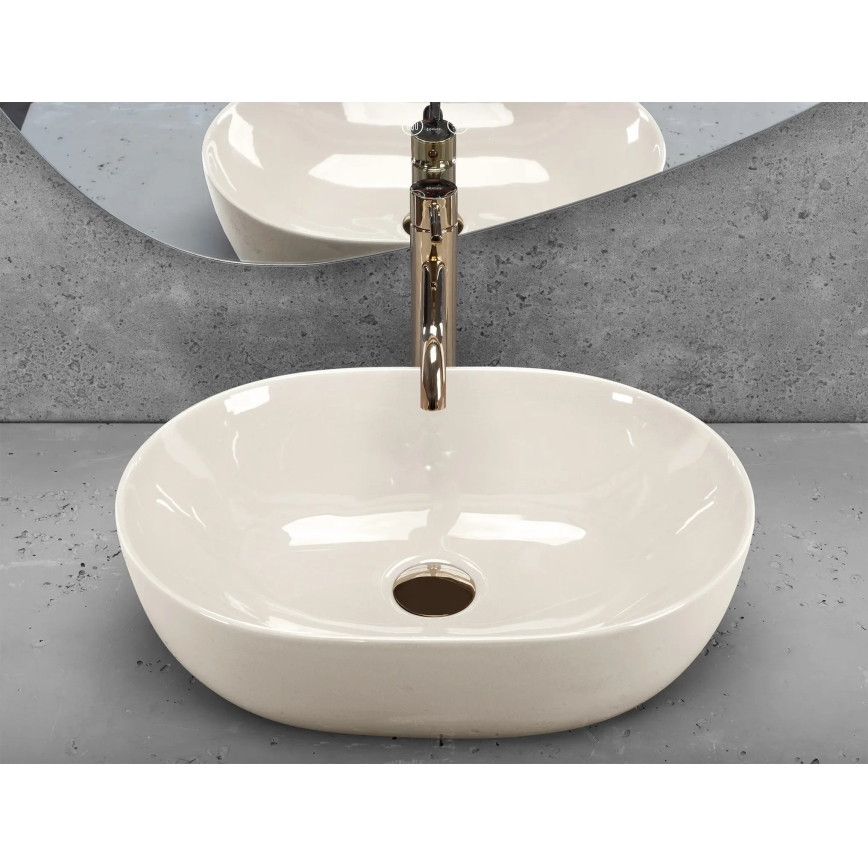 REA-U4591 - Lavabo sobre encimera LISA 35x49 cm cerámica/crema brillante