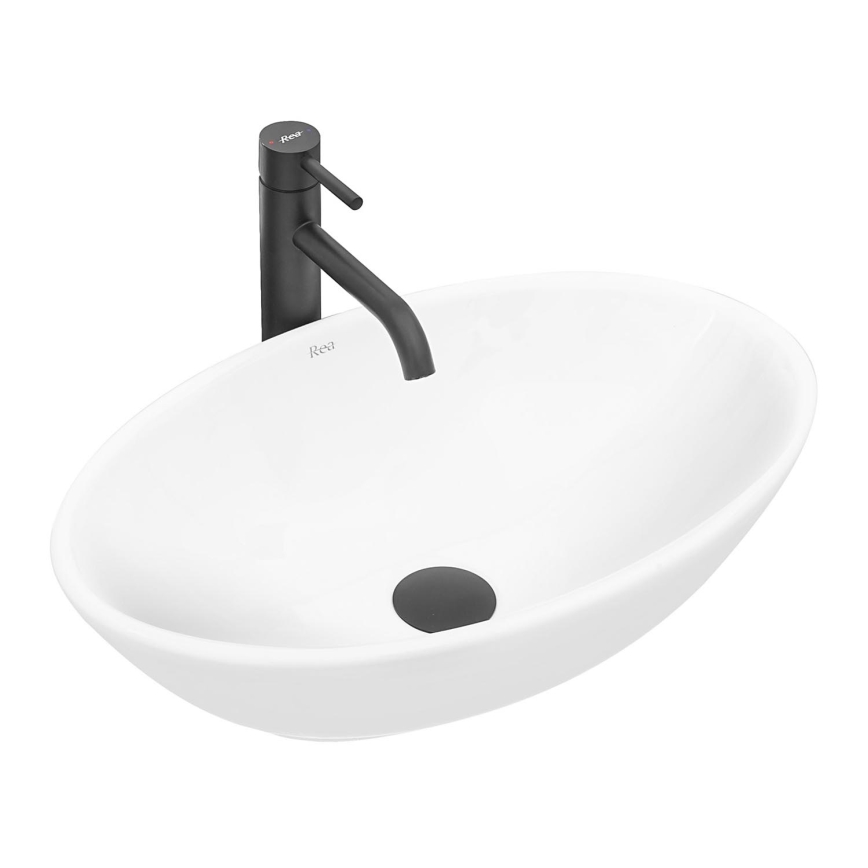 REA-U4603 - Lavabo de encimera PAMELA 33x53 cm cerámica/blanco brillante