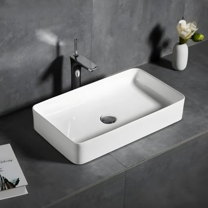 REA-U4800 - Lavabo para encimera DENIS 35x61,5 cm cerámica/blanco brillante