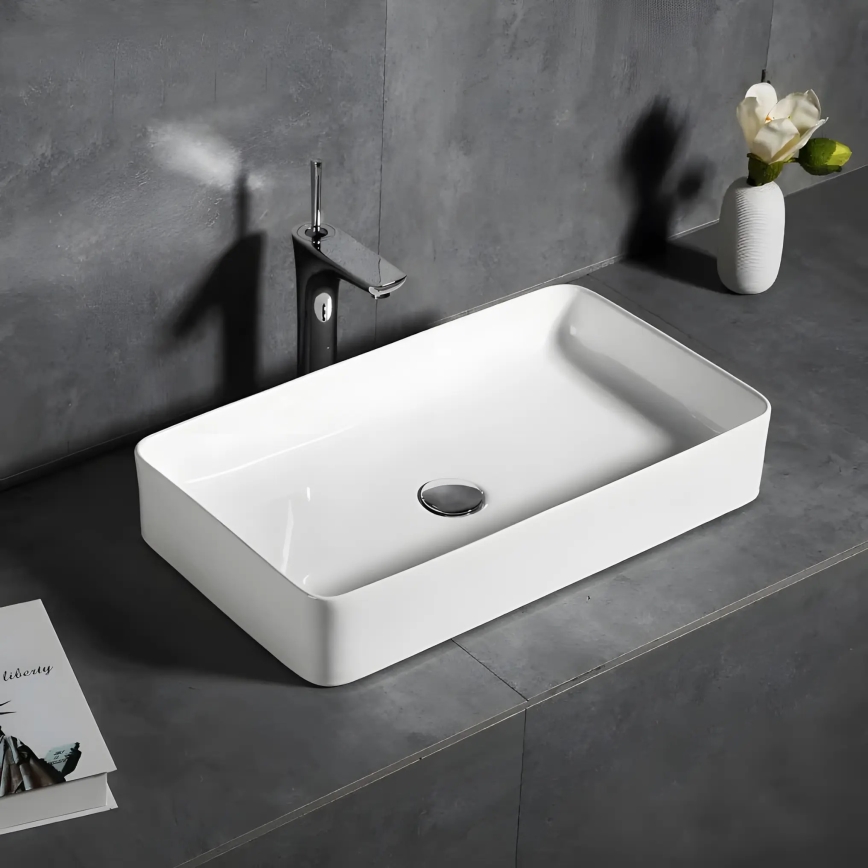 REA-U4800 - Lavabo para encimera DENIS 35x61,5 cm cerámica/blanco brillante