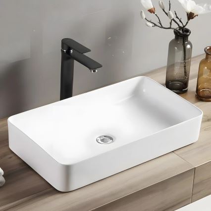 REA-U4800 - Lavabo para encimera DENIS 35x61,5 cm cerámica/blanco brillante