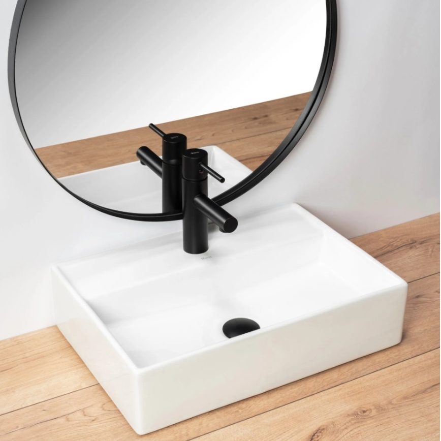 REA-U5000 - Lavabo sobre encimera VALERIA 35,5x50,5 cm cerámica/blanco brillante