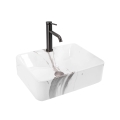 REA-U5052 - Lavabo sobre encimera KELLY 38x49 cm cerámica/blanco/efecto mármol