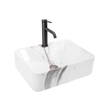 REA-U5052 - Lavabo sobre encimera KELLY 38x49 cm cerámica/blanco/efecto mármol