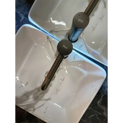 REA-U5052 - Lavabo sobre encimera KELLY 38x49 cm cerámica/blanco/efecto mármol