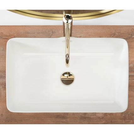 REA-U5055 - Lavabo de encimera BERTA 35,5x56 cm cerámica/blanco brillante