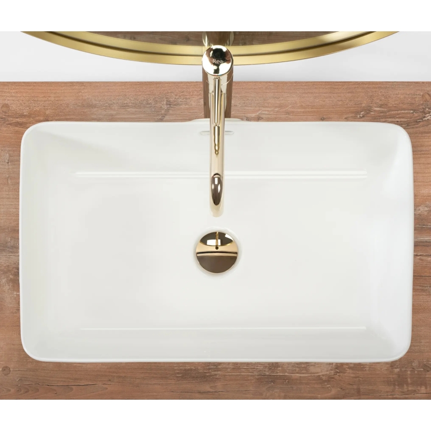 REA-U5055 - Lavabo de encimera BERTA 35,5x56 cm cerámica/blanco brillante