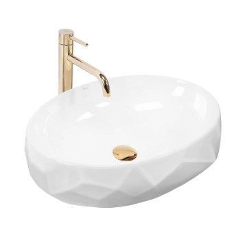 REA-U5660 - Lavabo para encimera MAYA 39x60 cm cerámica/blanco brillante