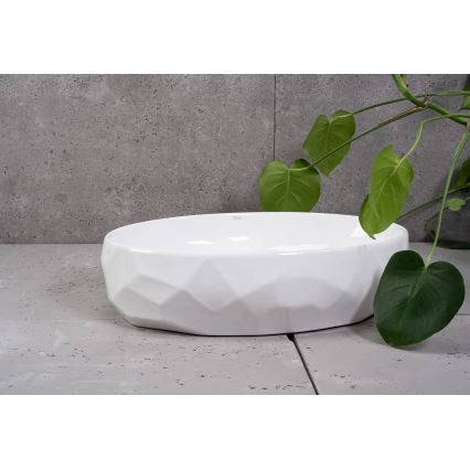 REA-U5660 - Lavabo para encimera MAYA 39x60 cm cerámica/blanco brillante