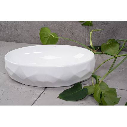 REA-U5660 - Lavabo para encimera MAYA 39x60 cm cerámica/blanco brillante