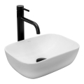 REA-U5667 - Lavabo sobre encimera BELINDA MINI 25 x 36 cm, cerámica, acabado blanco brillante