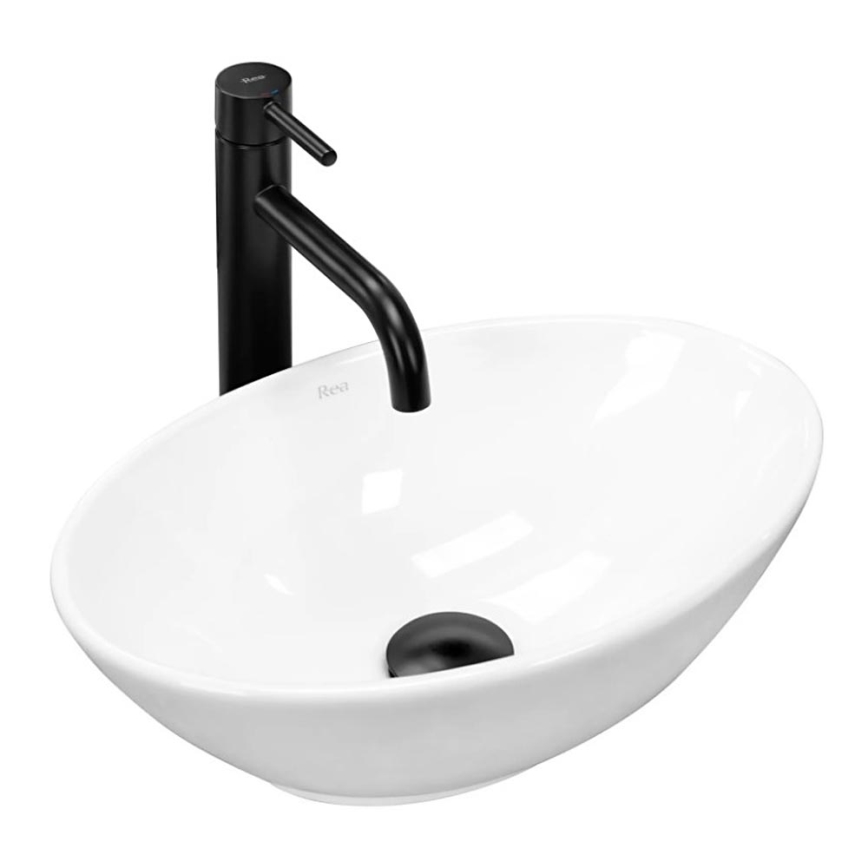 REA-U5804 - Lavabo sobre encimera PAMELA MINI 26,5x40 cm cerámica/blanco brillante