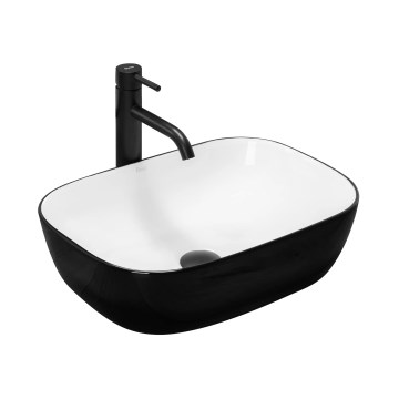 REA-U6332 - Lavabo sobre encimera BELINDA 33x46,5 cm cerámica/negro/blanco