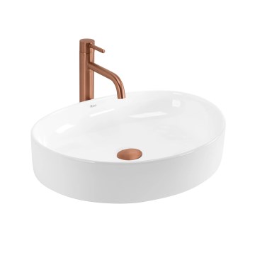 REA-U6370 - Lavabo sobre encimera JOANA 38,5 x 50,5 cm cerámica/blanco brillante