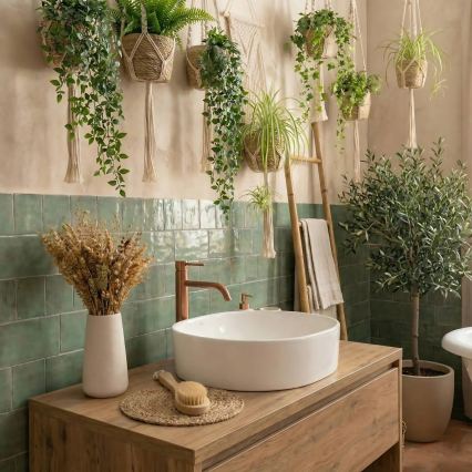 REA-U6370 - Lavabo sobre encimera JOANA 38,5 x 50,5 cm cerámica/blanco brillante