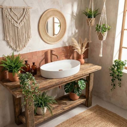 REA-U6371 - Lavabo sobre encimera JOANA 40,5x65,5 cm cerámica/blanco brillante