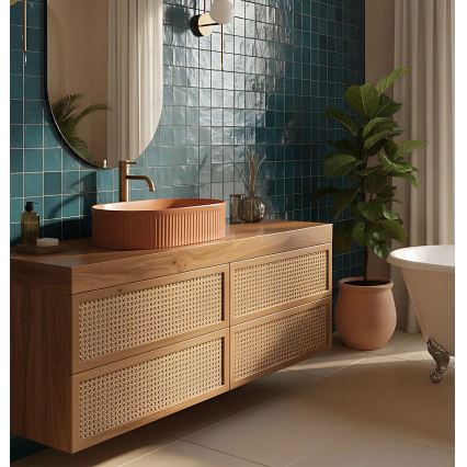 REA-U6377 - Lavabo sobre encimera VANDA 31x49 cm cerámica/naranja