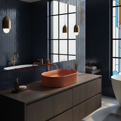 REA-U6377 - Lavabo sobre encimera VANDA 31x49 cm cerámica/naranja