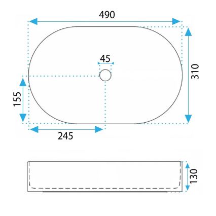 REA-U6377 - Lavabo sobre encimera VANDA 31x49 cm cerámica/naranja