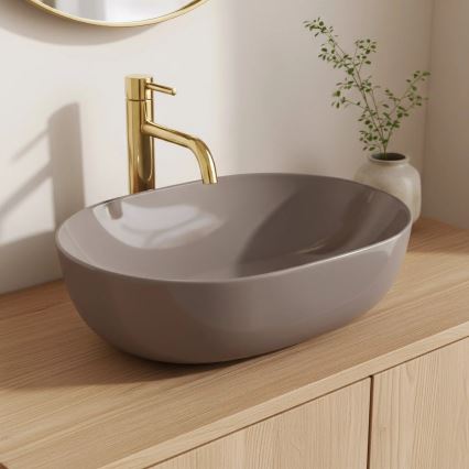 REA-U6380 - Lavabo para encimera LISA 35x49 cm cerámica/marrón brillante