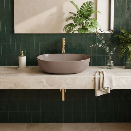 REA-U6380 - Lavabo para encimera LISA 35x49 cm cerámica/marrón brillante