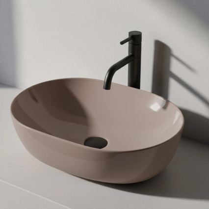 REA-U6380 - Lavabo para encimera LISA 35x49 cm cerámica/marrón brillante