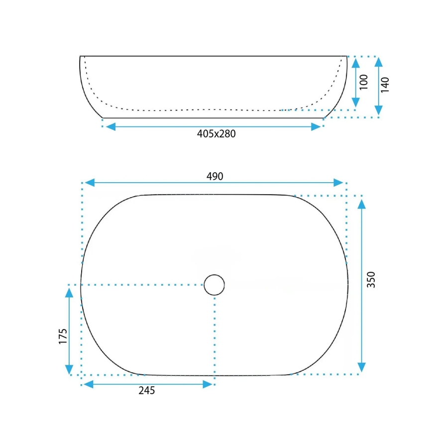 REA-U6380 - Lavabo para encimera LISA 35x49 cm cerámica/marrón brillante