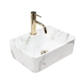REA-U6504 - Lavabo sobre encimera KELLY MINI 31x41 cm, cerámica con efecto piedra