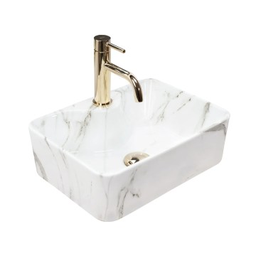 REA-U6504 - Lavabo sobre encimera KELLY MINI 31x41 cm, cerámica con efecto piedra