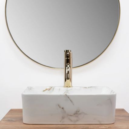 REA-U6504 - Lavabo sobre encimera KELLY MINI 31x41 cm, cerámica con efecto piedra