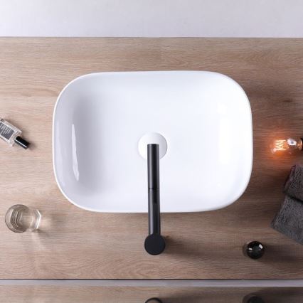 REA-U6521 - Lavabo sobre encimera BELINDA SLIM 33x46,5 cm cerámica/blanco brillante