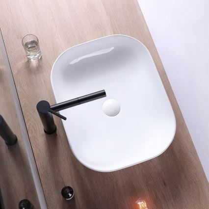 REA-U6521 - Lavabo sobre encimera BELINDA SLIM 33x46,5 cm cerámica/blanco brillante