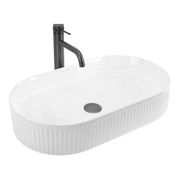 REA-U6526 - Lavabo sobre encimera VANDA 34x60 cm cerámica/blanco brillante