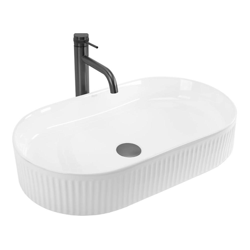 REA-U6526 - Lavabo sobre encimera VANDA 34x60 cm cerámica/blanco brillante