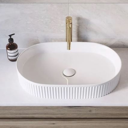 REA-U6526 - Lavabo sobre encimera VANDA 34x60 cm cerámica/blanco brillante
