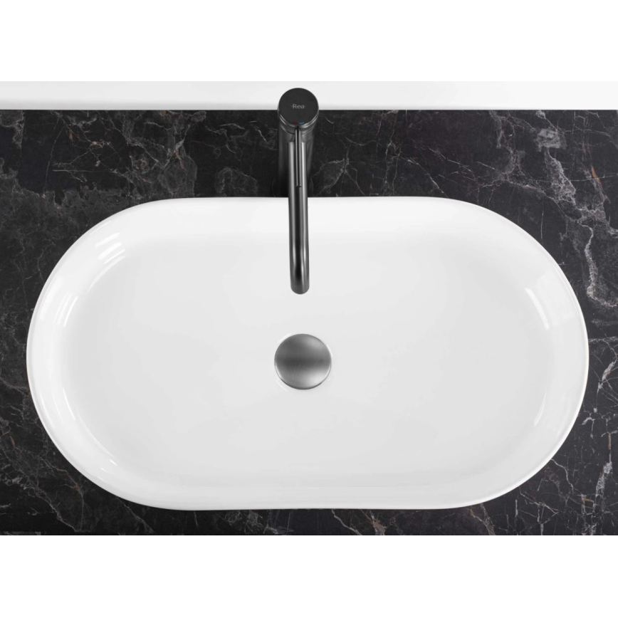 REA-U6526 - Lavabo sobre encimera VANDA 34x60 cm cerámica/blanco brillante
