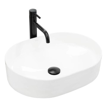 REA-U6563 - Lavabo sobre encimera NADIA 38x50 cm cerámica/blanco brillante