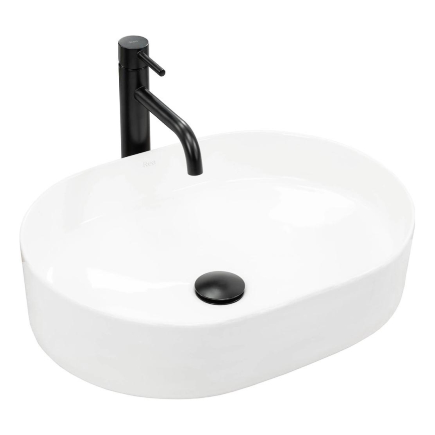 REA-U6563 - Lavabo sobre encimera NADIA 38x50 cm cerámica/blanco brillante