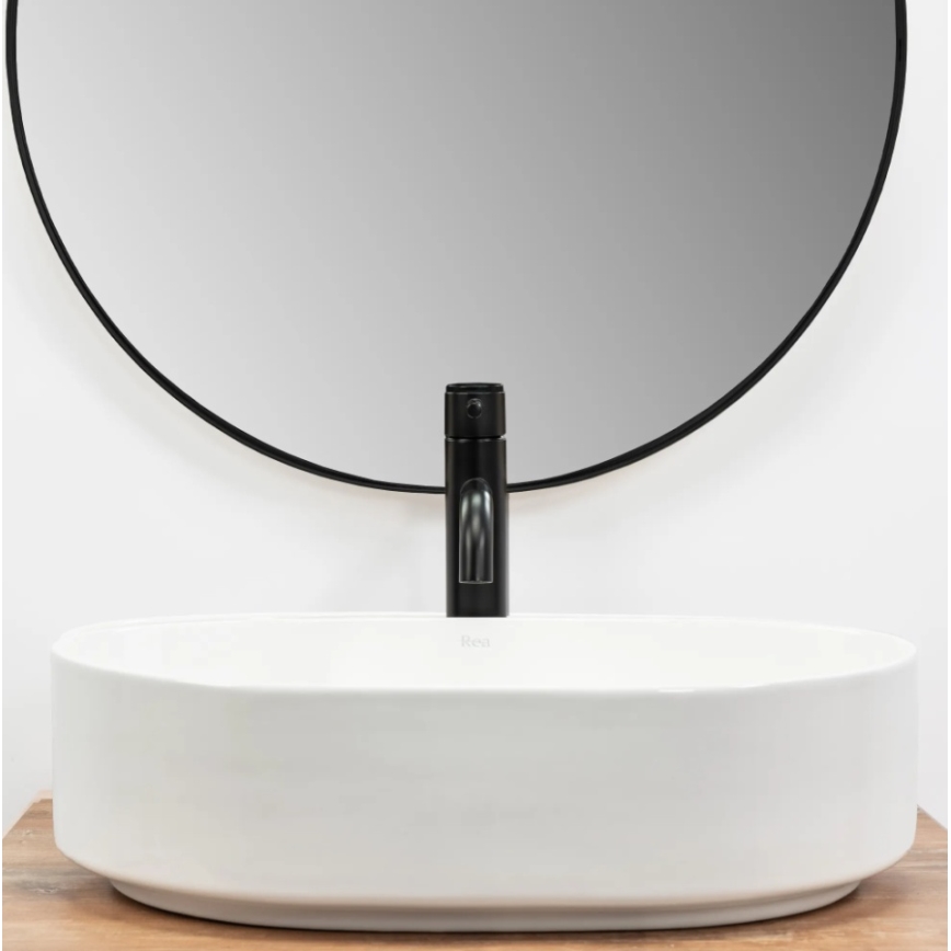 REA-U6563 - Lavabo sobre encimera NADIA 38x50 cm cerámica/blanco brillante