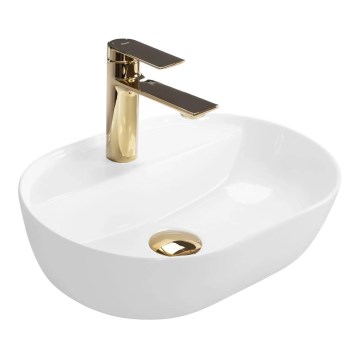 REA-U6617 - Lavabo sobre encimera AURA 30 x 42 cm, cerámica, blanco brillante