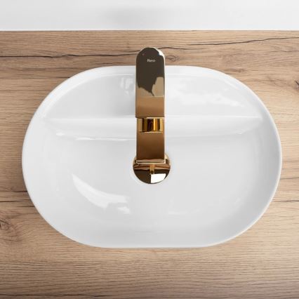 REA-U6617 - Lavabo sobre encimera AURA 30 x 42 cm, cerámica, blanco brillante