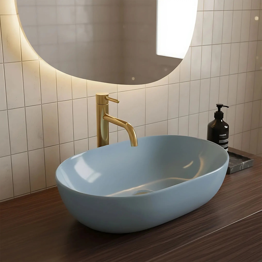 REA-U6620 - Lavabo de encimera LISA 35x49 cm cerámica/azul brillante