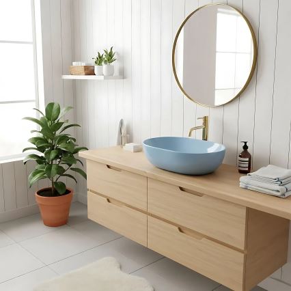 REA-U6620 - Lavabo de encimera LISA 35x49 cm cerámica/azul brillante