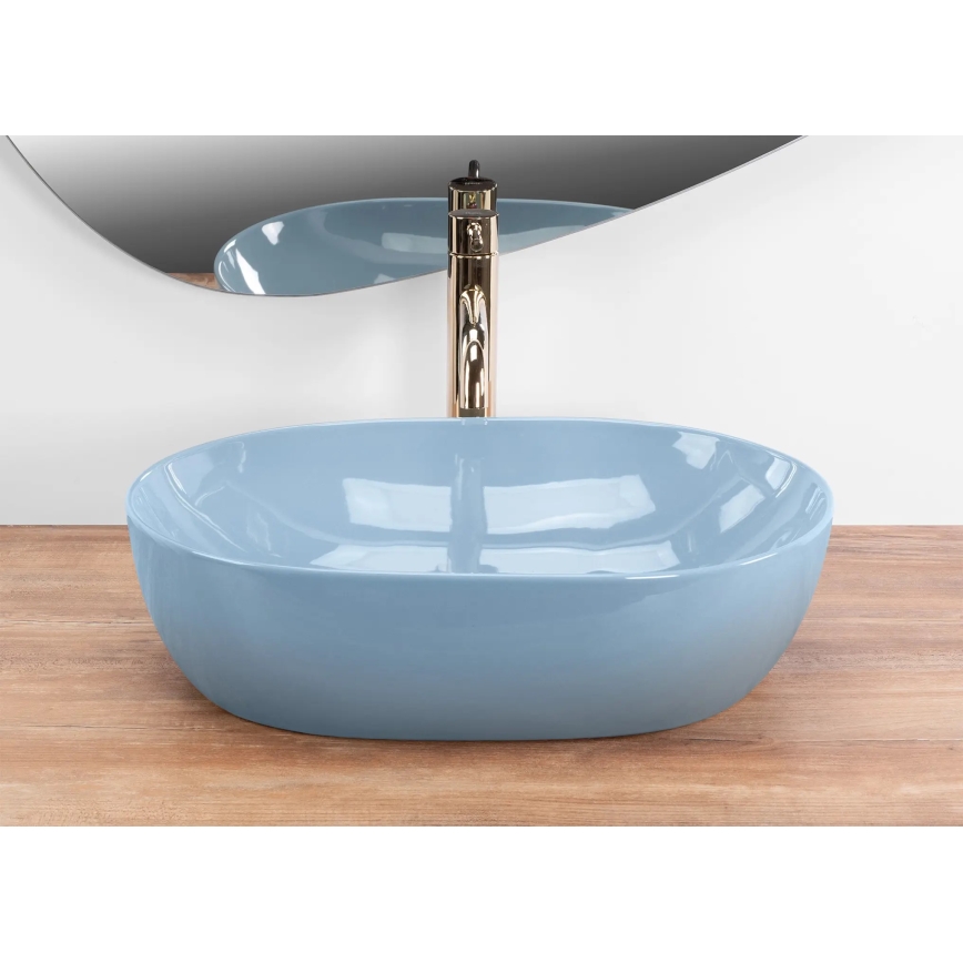 REA-U6620 - Lavabo de encimera LISA 35x49 cm cerámica/azul brillante