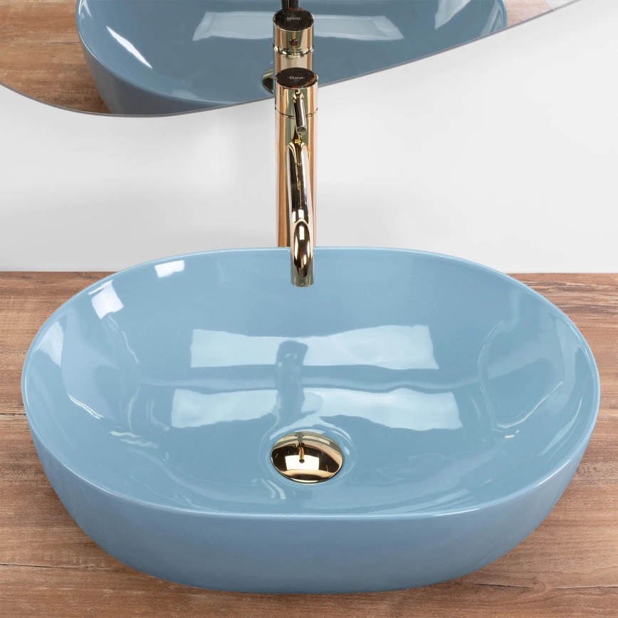 REA-U6620 - Lavabo de encimera LISA 35x49 cm cerámica/azul brillante