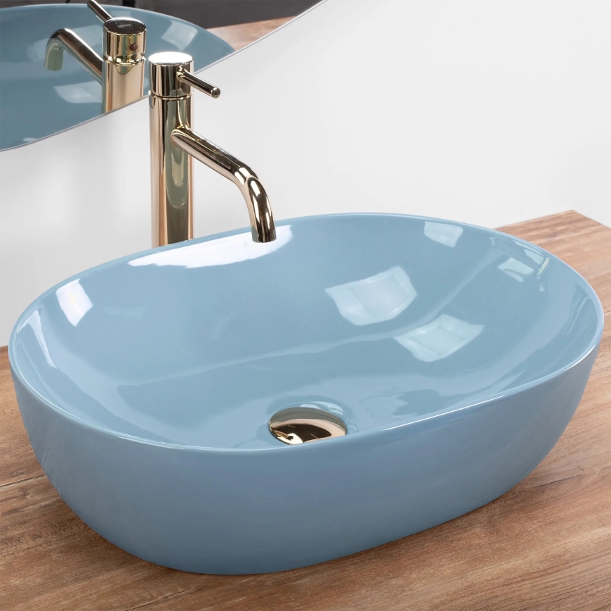 REA-U6620 - Lavabo de encimera LISA 35x49 cm cerámica/azul brillante