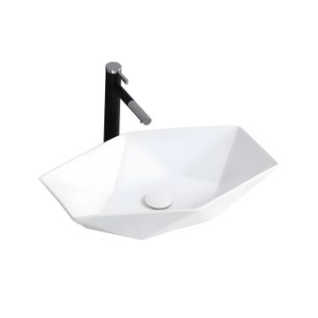 REA-U6643 - Lavabo para encimera VEGAS 37x57 cm cerámica/blanco brillante