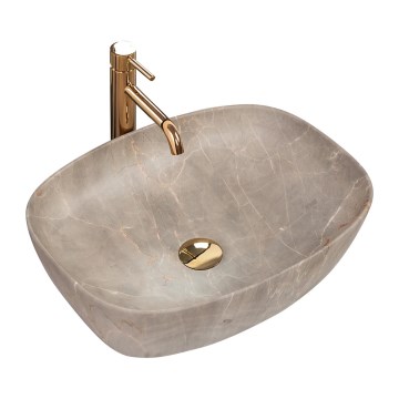 REA-U6647 - Lavabo sobre encimera FREJA 39,5x51 cm cerámica/gris/efecto mármol